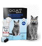 QCAT 7in1 Katzennetz für Balkon | universell, ohne Bohren, reißfest, Anpassungsfähig | Balkonnetz Fensterschutz Katzengitter Katzenschutz f. Katzen f. Fenster Balkon Terrasse (6x3m, transparent)
