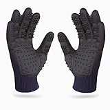 PEGACARE Premium Fellpflege Handschuhe S,M,L,XL - optimale Tierpflege für Pferd, Hund und Katze. Die durchdachte Alternative zur Tierhaar Bürste. Genieße das Kuscheln mit Deinem Vierbeiner! (L, blau)