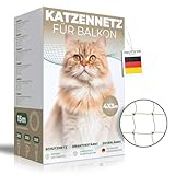 WOOWOOD Katzennetz für Balkon [Extra Drahtverstärkt] I Katzennetz I Katzennetz für Balkon ohne Bohren I Katzennetz Drahtverstärkt I Katzennetz Balkon I Katzennetz Fenster I Katzenschutznetz (4X3m)