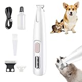 JIMACRO Pfotentrimmer für Hunde, Pfotentrimmer mit LED Licht Wasserdicht Hundeschermaschine Leise für Pfoten, Augen, Ohren, Gesicht, Körper