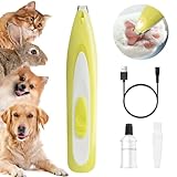 Pfotentrimmer für hunde mit LED-Licht, Haustierhaarschneider, Profi Hundetrimmer, Schermaschine Hund Pfoten Leis Hundeschermaschine für Hunde Katzen Pfoten, Augen, Ohren, Gesicht, Körper (Gelb)