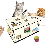 Sugeru®Katzenspielzeug Selbstbeschäftigung,Interaktives Katzenspielzeug Box zur Selbstbeschäftigung und Gemeinsam Spielen | Cat Futterspiel,Intelligenzspielzeug,katzentunnel - NATURPRODUKT