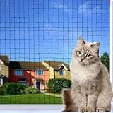 Tatamiyya Katzennetz Für Balkon, 4x3m Katzennetz Drahtverstärkt, Balkonnetz ist Robust Biss- Und Reißfest, UV- Und Witterungsbeständig, Zum Balkonen, ​Terrassen Und Fenstern(Schwarz)