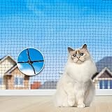 Aystkniet katzennetz für Balkon, 4 x 3 m / 6 x 3 m / 8 x 3 m Katzennetz Drahtverstärkt Schwarz mit 15M 20M 25M Befestigungsseil und Zubehör, Katzen Schutznetz für Fenster Terrasse Tür Innen und Außen